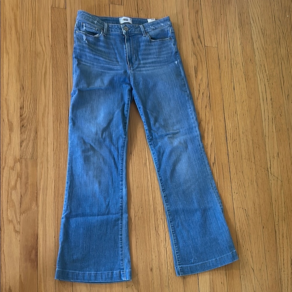 PAIGE Blue Flare Wide Leg Jeans